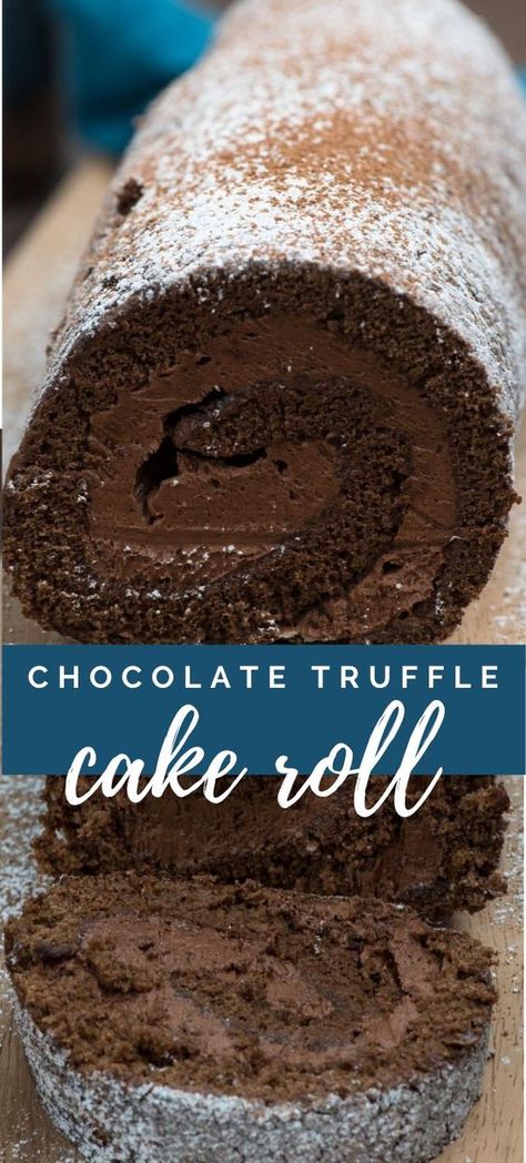 Quick Sweets, Dessert Kabobs, Chocolate Roll Cake, Ganache Filling, Truffle Cake, Chocolate Truffle Cake, Cake Roll Recipes, Chocolate Roll, Oreo Brownies