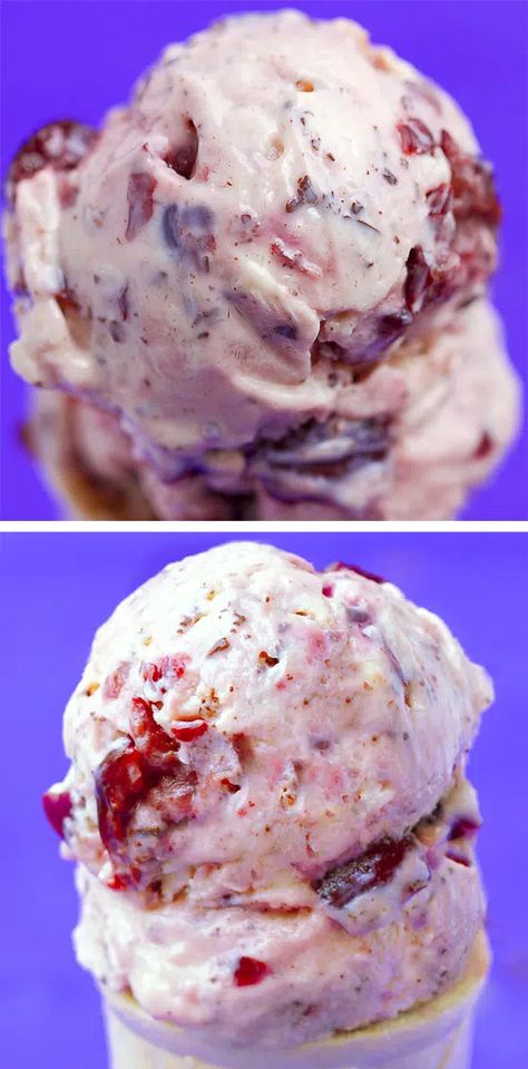 Cherry Frozen Yogurt, Ninja Creami Cherry Garcia, Cherry Garcia Ninja Creami, Homemade Frozen Yogurt Recipes, Ella Vegan, Frozen Yogurt Recipe, Homemade Frozen Yogurt, Cherry Garcia, Frozen Yogurt Recipes