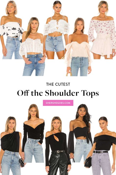 Offshoulder Outfit Shoulder Tops, Off Shoulder Top Outfit Casual Jeans, Off Shoulder Outfit Casual, Off Shoulder Blouse Outfits, Off The Shoulder Shirt Outfit, Off Shoulder Top Outfit Classy, Off Shoulder Top Outfit Casual, Wide Shoulders Women Outfits, How To Wear Off Shoulder Top