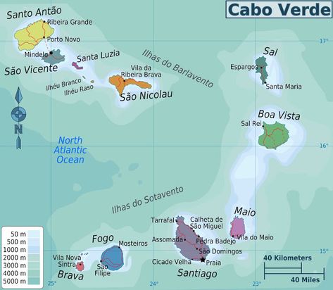 Mapas de Praia - Cabo Verde | MapasBlog Cape Verde Islands, Cap Vert, Cabo Verde, Cape Verde, Cruise Port, Shore Excursions, City Maps, Atlantic Ocean, Archipelago