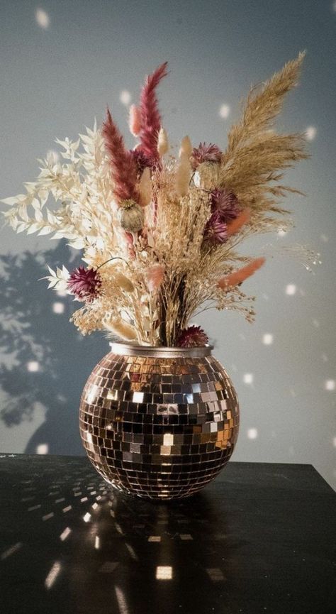 Disco Ball Vase, Disco Ball Mirror, Uni Room, Decorative Table Lamps, Disco Balls, Wedding Vibes, Disco Party, Wedding Mood, Disco Ball