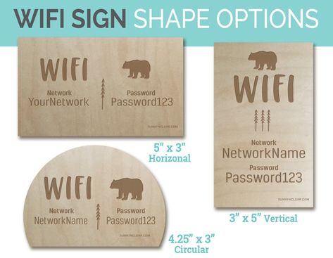 Bear WiFi Password 3x5 Sign Wooden VRBO AirBNB Vacation | Etsy Cabin Airbnb, Wood Notebooks, Wifi Password Sign, Wood Holder, Wifi Sign, Beach House Rental, Wifi Password, Cute Signs, Command Strips