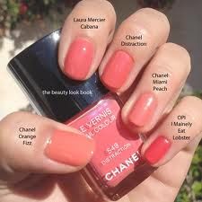 Pretty shades of coral Coral Nail, Coral Nail Polish, Chanel Nail Polish, Coral Nails, Nails Desing, Opi Nails, Nail Varnish, Lemon Water, Cute Nail Designs