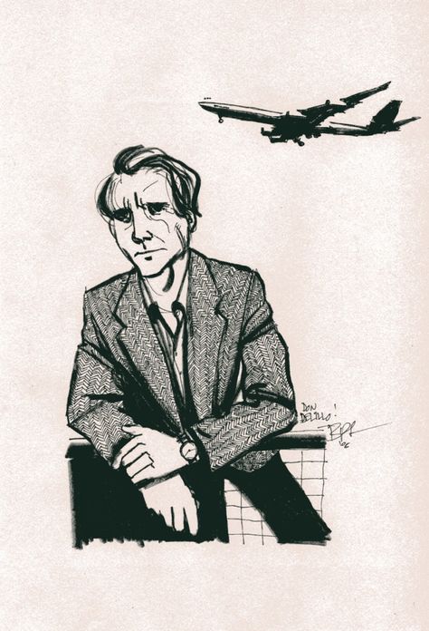 wood_delillo Definite Article, Don Delillo, The Falling Man, Underworld, The Guardian, Historical Figures, Male Sketch, Reading, Wood