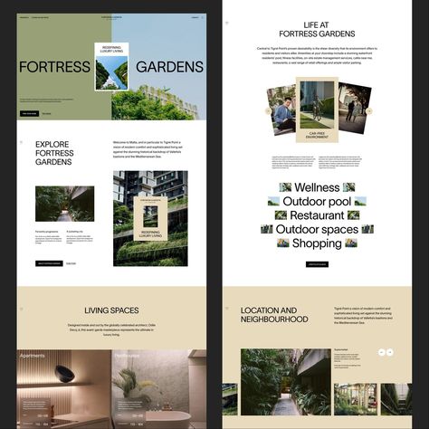 From the Archives. Fortress Gardens Concept. #1 #design #webdesign #website #ui #uidesign #uiuxdesign #interactiondesign #userinterface… | Instagram Landscape Design Website, Gallery Ui Design, Newsletter Header, Dj Branding, Slides Layout, Ui Website Design, Web Design Ux Ui, Ui Website, Website Concept