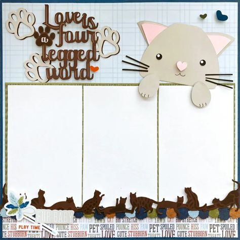 Cat Scrapbook Pages, Cat Scrapbook Layouts, Pet Sayings, Cat Scrapbook, Pet Scrapbook Layouts, Spoiled Cats, Pet Scrapbook, Cats Rule, Cat Birthday Party