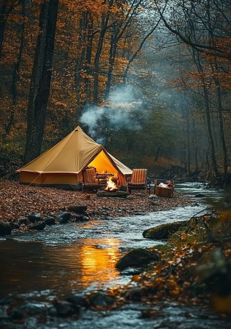 Camping Fire Aesthetic, Tent Aesthetic, Fall Weekend Getaway, Camping Wallpaper, Forest Camping, Camping In The Woods, Camping Photo, Forest Camp, Camping Inspiration