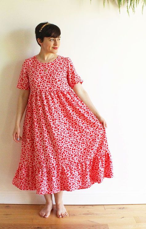 Stevie Dress Tilly And The Buttons, Tilly And The Buttons Stevie, Smock Dress Pattern Free, Smock Dress Pattern, Stevie Dress, Casual Dress Patterns, Tie Dye Patterns Diy, Indigo Dress, Sew Your Own Clothes