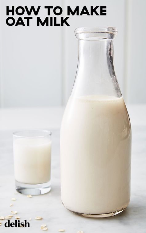 Oat milk shortage at your local grocery store? No problem—here's how to make your own. Get the recipe at Delish.com. #oatmilk #homemade #easy #recipe #nondairy #diy #howtomake Make Oat Milk, Homemade Oat Milk, College Recipes, Oat Milk Recipe, How To Make Oats, Foods Ideas, Milk Allergy, Blackstrap Molasses, Save The Environment