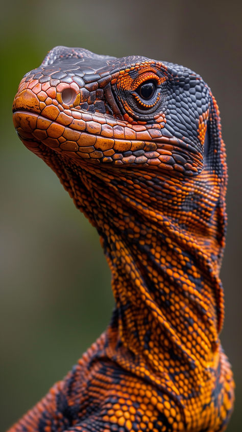 An African red monitor lizard, a living ember amidst the wilderness, its scales glowing with the heat of the savanna sun. Cool Animal Photography, Lizards Drawing, Lizard Reference, Lizard Portrait, Reptile Pictures, Reptile Reference, Lizard Photography, Desert Reptiles, Lizard Scales