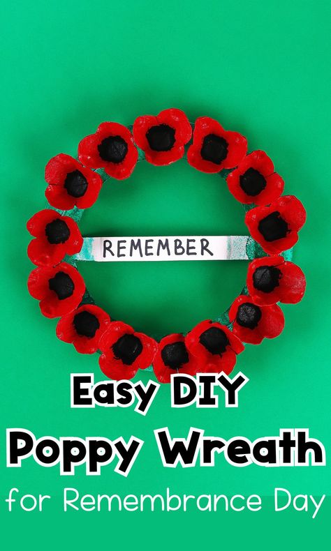 Egg Carton Poppy Wreath - In The Playroom Make Your Own Poppy, No Symbol, Poppy Coloring Page, Poppy Craft, Poppy Wreath, Non Toy Gifts, Mermaid Crafts, Remembrance Sunday, Egg Cartons