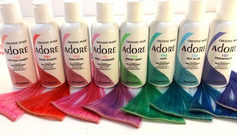 Pastel Hair Dye, Adore Semi Permanent Hair Color, Adore Hair Dye, Elate Cosmetics, Black Hair Updo Hairstyles, Dyed Hair Pastel, Dyed Hair Purple, Semi Permanent Hair Color, Dye Colors