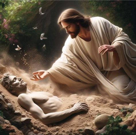 Creation Of Man, Jesus Love Images, Christmas Bible Verses, Breath Of Life, Jesus Artwork, Jesus Christ Artwork, Bible Images, Bible Illustrations, Christian Images