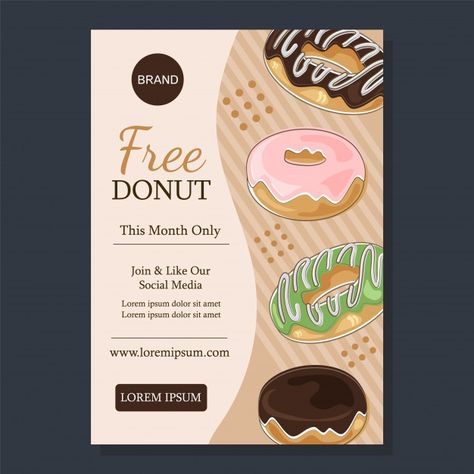 Donut Sale Poster, Donut Poster Ideas, Donut Advertisement Poster, Advertisment Posters Ideas, Donut Menu Design, Poster Donat, Poster Food Design, Donut Poster, Halloween Deserts