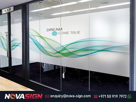 Frosted sticker supplier in Dubai Frost Film, Frosted Glass Sticker, Creative Office Decor, Glass Signage, Office Painting, Architectural Orders, Laboratory Design, Office Paint, Commercial And Office Architecture