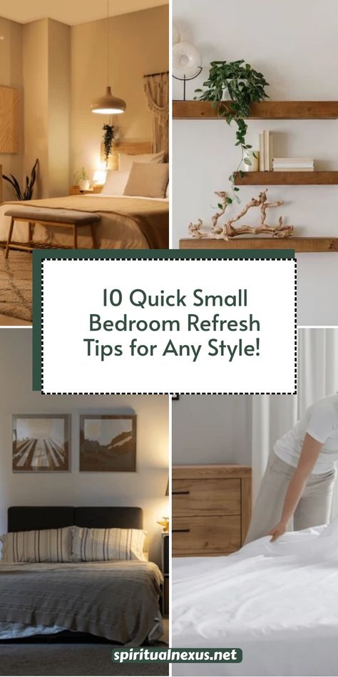 Give your small bedroom a fresh new vibe with these 10 quick and easy ideas! Perfect for any style, these refresh tips will inspire you to update your space without major renovations. A home bedroom refresh for your small room is easier than you think! #smallhomebedroomrefresh #smallbedroomrefresh #smallbedroomrefreshideas Young Adult Bedroom, Cozy Apartment Living Room, Small Guest Bedroom, Blue Bedroom Decor, Chic Lighting, Small Basements, Yellow Bedroom, Stunning Kitchens, Bedroom Refresh