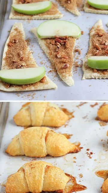 Easy Mini Apple Pies, Apple Recipes For Kids, Apple Pie Bites Recipe, Pillsbury Crescent Rolls, Pillsbury Crescent, Apple Dishes, Crescent Recipes, Apple Recipes Easy, Apple Pie Bites