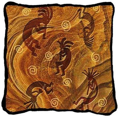 Millwood Pines Willilams Kokopelli the Ancient Ones Cotton Throw Pillow Millwood Pines Southwest Throw Pillows, Southwest Pillows, Pure Country, The Ancient One, Afghan Throw Blanket, Southwest Design, Southwest Decor, Tapestry Pillow, Southwestern Decorating