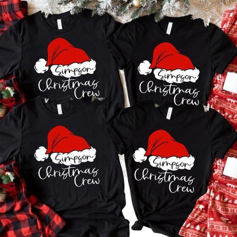 Sale!! Personalized Santa Hat Christmas Crew Family Pajama Shirts Christmas t shirt #christmastshirt T shirt #tshirt t-shirt #t_shirt t shirts #tshirts t-shirts #t_shirts T shirt design #tshirtdesign T-shirt designs #t_shirtdesign T shirts designs #tshirtsdesigns 5.6 Christmas Clothes Ideas For Family, Family Xmas Shirts Diy Christmas, Christmas Lights Shirts Vinyl, Christmas Family Pj Shirts, Christmas Family T Shirts Ideas, Matching Christmas Tshirts Family, Family Reunion Christmas Shirts, Christmas Shirts For Women Group, Family Christmas Sweatshirt Ideas