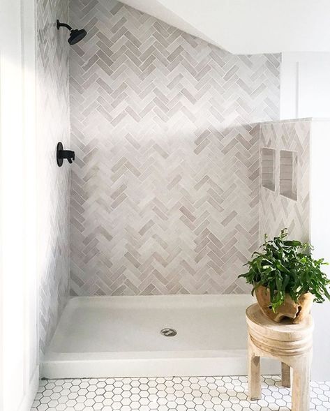 6 Ways to Add Herringbone Mosaic Wall & Floor Tile to Your Home – Mercury Mosaics White Herringbone Bathroom, Bathroom Herringbone Tile, Herringbone Shower Wall, Herringbone Bathroom Floor, Herringbone Bathroom, Herringbone Tile Bathroom, Herringbone Shower, Herringbone Tile Pattern, White Herringbone Tile