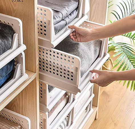 Folding Wardrobe, Shelf Baskets, Stackable Shelves, Pull Out Drawer, Sweater Storage, Sliding Shelves, Small Closet Organization, Small Closet, Home Office Bedroom