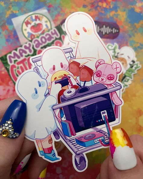 Do you remember riding inside of shopping carts when you were little? It's a fond memory of mine but I also wasn't a ghost. These nostalgic ghosties were May's Cute Club sticker theme from @milky.tomato. #stickers #stationery Milky Tomato, Shopping Carts, Stickers Stationery, Gift Inspo, A Ghost, Do You Remember, Cute Wallpapers, Ghost, Stationery