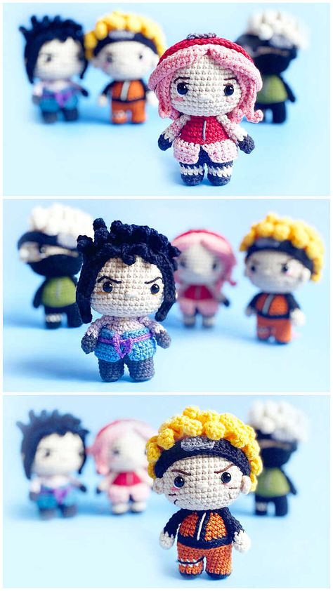 Crochet Naruto Pattern, Naruto Crochet Pattern Free, Naruto Crochet Pattern, Anime Amigurumi Free Pattern, Crochet Naruto, Naruto Amigurumi, Amigurumi Anime, Pokemon Crochet, Pokemon Crochet Pattern