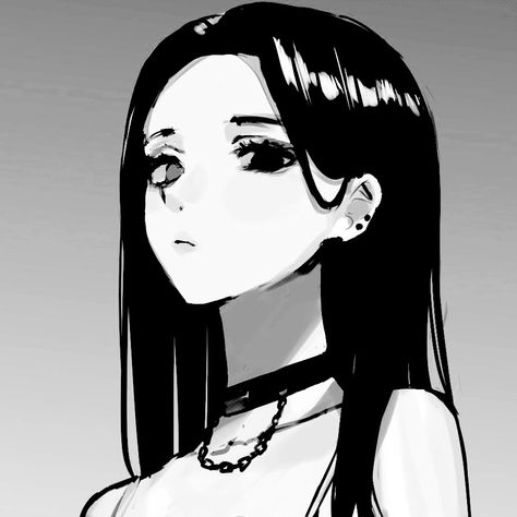 Black Hair Pfp Girl, Couple Intimidation, Cute Anime Profile Pictures Matching, Anime Profile Pictures Matching, Cute Anime Profile, Gothic Ideas, Cyberpunk Girl, Japon Illustration, Cover Art Design