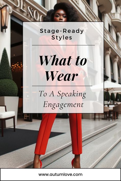 Your style, your statement. Explore outfit ideas that are as engaging as your speech, ready to captivate the audience. Speaking Engagement Outfit Women, Book Launch Outfit Ideas, Podcast Outfit Women, Speech Outfit Public Speaking, Public Speaking Outfit Women, Speech Outfit, Key Wardrobe Pieces, Explore Outfit, Speaking Engagement