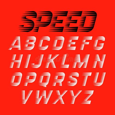 Speed style font. Sport typeface. Vector illustration stock illustration Speed Logo, Fast Logo, Diy Canvas Art Easy, Sports Fonts, Graffiti Lettering Fonts, Pinstriping Designs, Type Illustration, Graffiti Font, Font Illustration