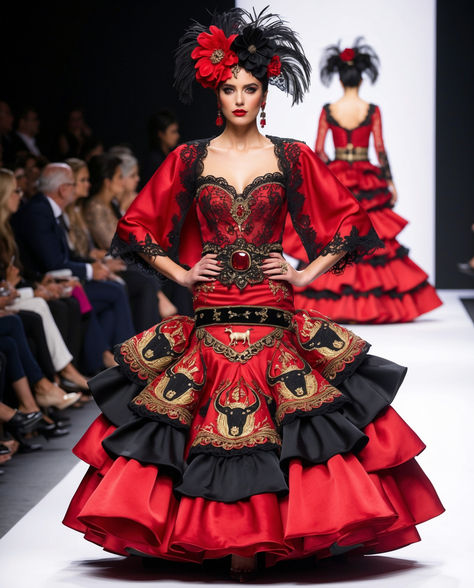 Spain National Costume, Spain Dress, Ramp Walk, United Nation, National Costume, New Cat, Cat Walk, Style Inspiration