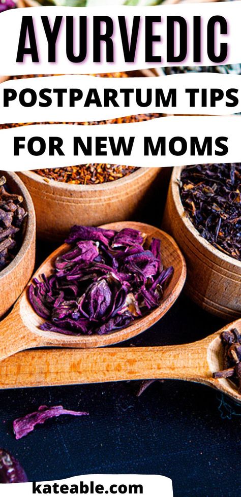 Postpartum Care For Mom, Herbs For Postpartum, Ayurvedic Post Partum Recipes, Postpartum Ayurveda, Postpartum Massage, Dosha Recipes, Ayurvedic Postpartum, Postpartum Tea, Postpartum Food