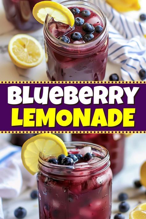 The vibrant color and sweet-tart taste of this homemade blueberry lemonade make it the only summer sipper you need this year. Diy Pumpkin Recipes, Lemonade Cocktail, Blueberry Syrup, Blueberry Lemonade, Sweet Tart, Lemonade Recipes, Summer Refreshments, Dinner Recipes Crockpot, Frozen Blueberries