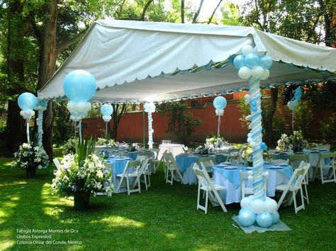 decorating a tent with balloons | ... balloon professional near you: http://www.qualatex.com/balloons Outdoor Party Setup, Tent Baby Shower, Outdoor Graduation Party Decorations, Backyard Baby Showers, Party Canopy, Bday Decor, Backyard Tent, Outdoor Graduation Parties, Outdoor Graduation