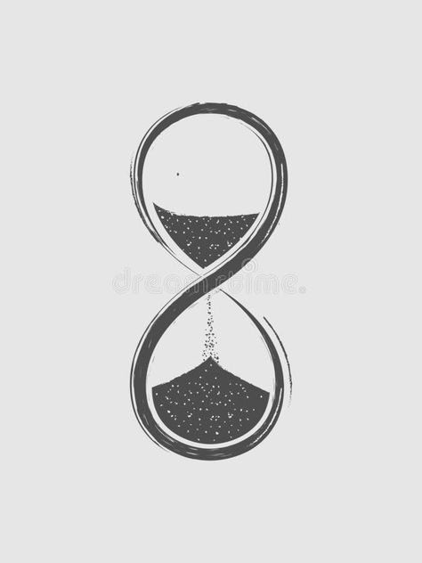 Time Symbol Design, Infinity Hourglass Tattoo, Sand Logo Design, Ateez Hourglass Logo, Sand Time Tattoo, Sand Timer Drawing, Symbol For Time, Sand Timer Tattoo, Timer Tattoo