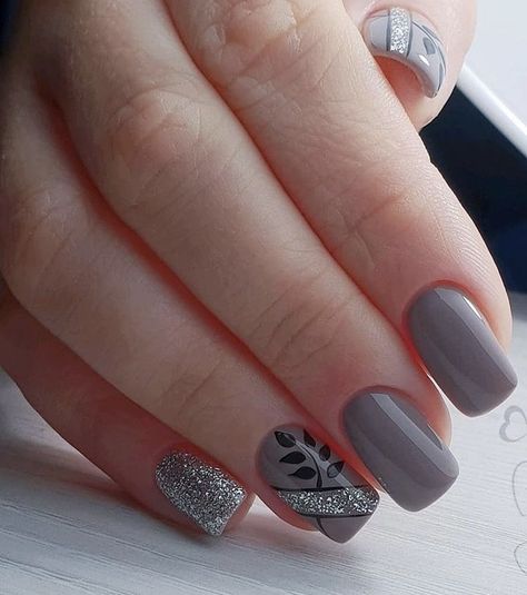 Gel Manicure Colors, Grey Nail Art, Grey Nail, Grey Nail Designs, Manicure Colors, Work Nails, Best Nail Art Designs, Trendy Nail Art, Classy Nails