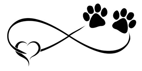 Huellitas de perro Tatoo Dog, Infinity Symbol Tattoo, Meaning Tattoos, Pawprint Tattoo, Tattoos Infinity, Dog Prints, Symbol Tattoo, Paw Tattoo, Silhouette Tattoos