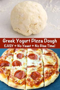 Pizza Dough Quick, Greek Yogurt Pizza Dough, Greek Yogurt Pizza, Yogurt Pizza, Yogurt Pizza Dough, Healthy Pizza Dough, Healthy Homemade Pizza, Homemade Pizzas, Easy Pizza Dough