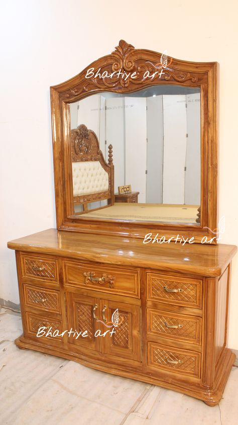 BHARTIYE ART HANDICRAFT PROVIDES A WIDEL RANGE OF WOODEN CARVED FURNITURE. ORDER US ONLINE AT +91-6397873539/ +91-9358758886 (CALL AND WHATSAPP AVAILABLE) OR OFFLINE AT OUR STORE IN SAHARANPUR (U.P) INDIA Wooden Dressing Table, Designer Room, Front Door Design Wood, Small House Front Design, Kitchen Sink Design, Door Design Images, Dressing Table Design, Wooden Bed Design, Bedroom Door Design