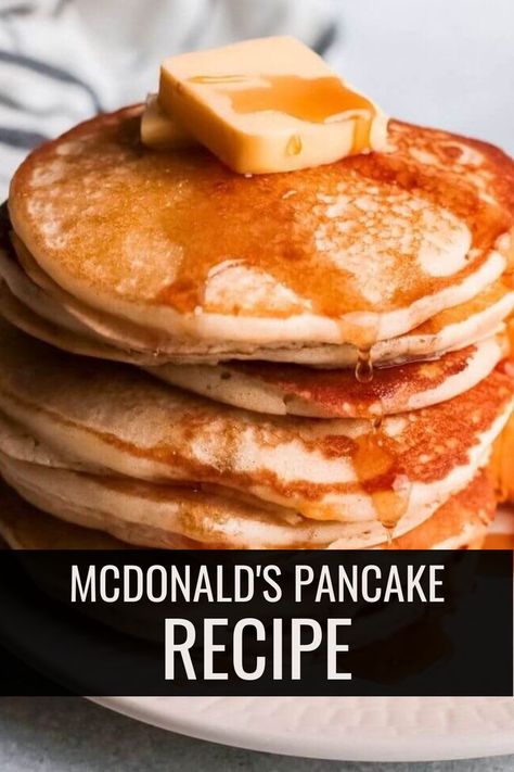 Looking for a delicious breakfast option that tastes just like the real thing? Try our Copycat McDonald's Pancake Recipe! Our fluffy pancakes are made with simple ingredients and are sure to satisfy your cravings. Whip up a batch today and enjoy a taste of nostalgia. Pancake Recipe For A Crowd, Sprite Pancakes, Mcdonald's Pancake Recipe, Hotcakes Recipe, Mcdonalds Pancakes, Old Fashioned Pancake Recipe, Cracker Barrel Pancakes, Crumble Cookie, Homemade Pancake Recipe