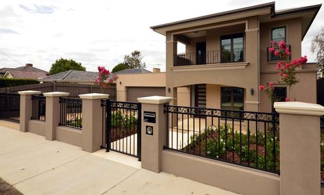 House Fence, House Fence Design, Mexico House, Front Gate, House Gate Design, Melbourne House, Front Gates, Modern House Exterior Design, House Exterior Design