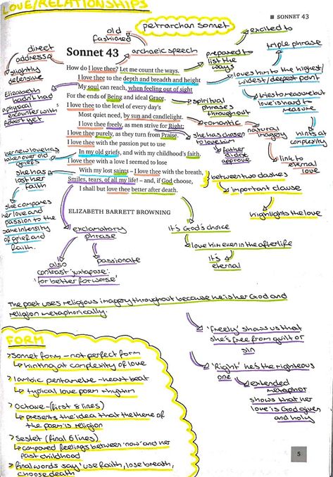 Poetry analysis of sonnet 43 by Elizabeth Barrett Browning Sonnet 43 Elizabeth Barrett Browning, Sonnet 43 Annotations, The Soldier Poem Analysis, Sonnet 116 Analysis, Wjec Eduqas Gcse Poetry Anthology, Poetry Anthology Project Ideas, Annotating Shakespeare, Eduqas Poetry Anthology, Poetry Anthology Gcse Annotations