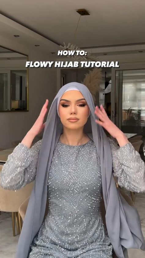 Hairstyles To Wear Under Hijab, Hijab Styles That Cover Neck, Hijab Tutorial Loose, Hijab Style For Dress, Hijab For Long Face Shape, Hijab With Lehenga, Lose Hijab Style, Hijab Styles Wedding, Hijab With Crown