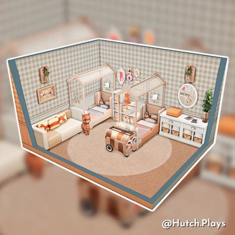 Twin Toddler Room, Cabrio Vw, Sims Interior, Sims Rooms, Lotes The Sims 4, Sims Freeplay Houses, Sims 4 Family, Sims 4 Bedroom, Sims 4 House Plans