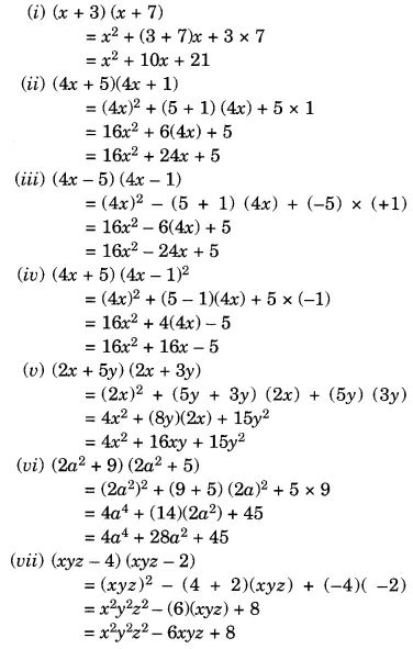 NCERT solutions for class-8 maths algebraic expressions and identities Ex-9.5 #NCERTSolutions #NCERTClass8MathsSolutions #Class8Maths #LearnCBSE Maths Algebra Formulas, Mental Math Tricks, Algebra Formulas, Math Exercises, Math Answers, Mathematics Worksheets, Learning Mathematics, Algebraic Expressions, Algebra Worksheets