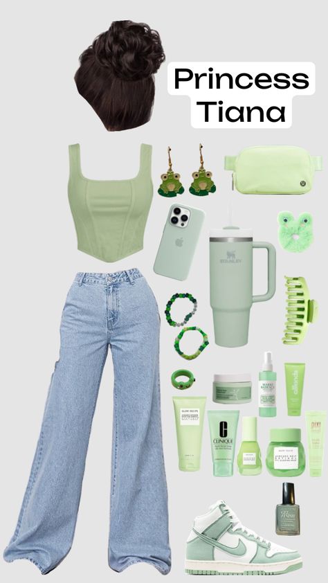 Casual Disney Outfits, Princess Tiana Costume, Disney Princess Inspired Outfits, Tiana Costume, Disney Bound Outfits Casual, Tiana Princess, Disney Trip Outfits, Tiana Disney, Princess Inspired Outfits