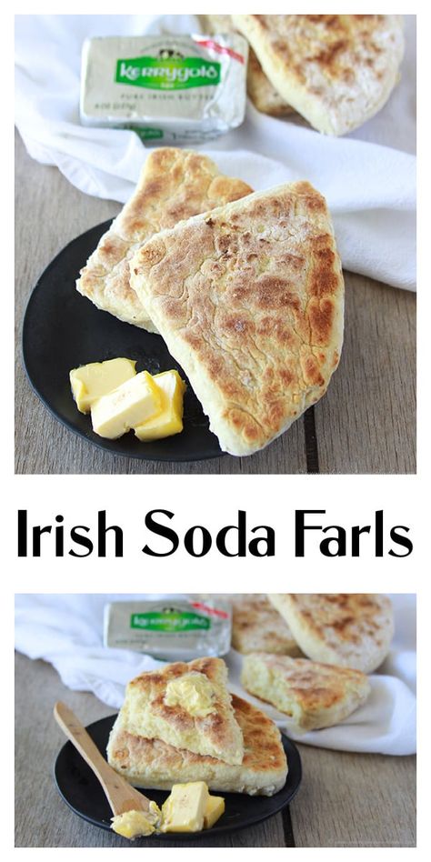 Irish Breads, Griddle Bread, Farls Recipe, Soda Farls, Irish Dinner Recipes, Weird Recipes, Dinner Biscuit, Irish Recipes Authentic, Soda Bread Recipe