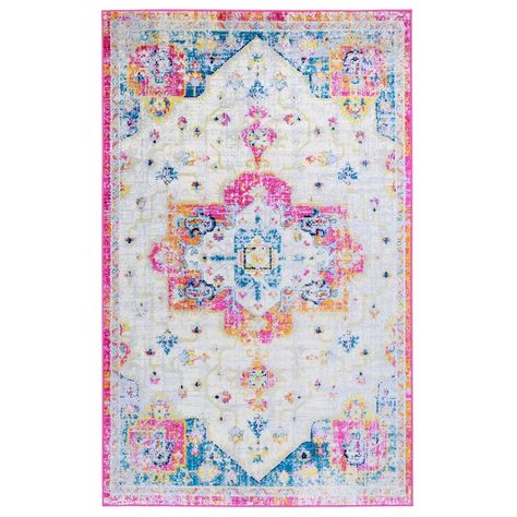 Bungalow Rose Depue Bohemian Lilac Area Rug & Reviews | Wayfair Pop Of Color Rug, Rugs In Bedroom Aesthetic, Preppy Rug, Msu Dorm, Wayfair Rugs, Preppy Bedrooms, Cute Rugs, Dorm Room Rugs, Colorful Carpet