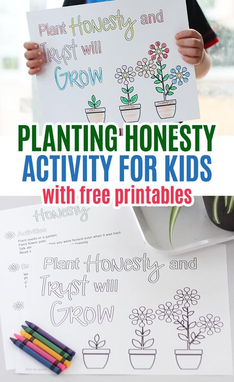 Free printables and activities to help kids learn about honesty! Explore honesty for kids with this month's Family Dinner Book Club. Free printables for kids and families and free flower coloring pages too. #familydinnerbookclub #forkids #freeprintables #kidsbooks Trustworthiness Activities For Kids, Honesty Worksheets Free Printable, Trust Activities For Kids, Honesty Crafts For Kids, Club Activities For Kids, Honesty Craft, Honesty Activities For Kids, Honesty Lesson, Daisy Activities