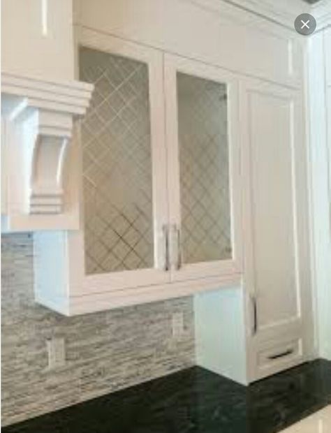 Privacy glass on cabinet doors - criss cross Frosted Glass Kitchen Cabinets, Kitchen Cabinets Glass Inserts, Frosted Glass Cabinet Doors, Kitchen Cabinet Doors Only, Replacement Kitchen Cabinet Doors, Glass Kitchen Cabinet, Cabinet Door Designs, Glass Kitchen Cabinet Doors, Door Glass Inserts